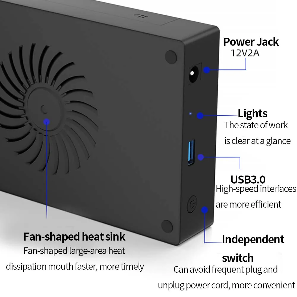 TISHRIC Caja de disco duro externo HDD para disco duro Estuche externo de 3,5 pulgadas con USB3.0 TypeC para juegos PC portátil PS5 /4 - imagen 4