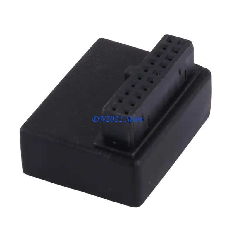 F3KE Conector placa base USB3.0 19Pin Masculino a Adaptador extensión 90 ° Convertidor ángulo masculino a