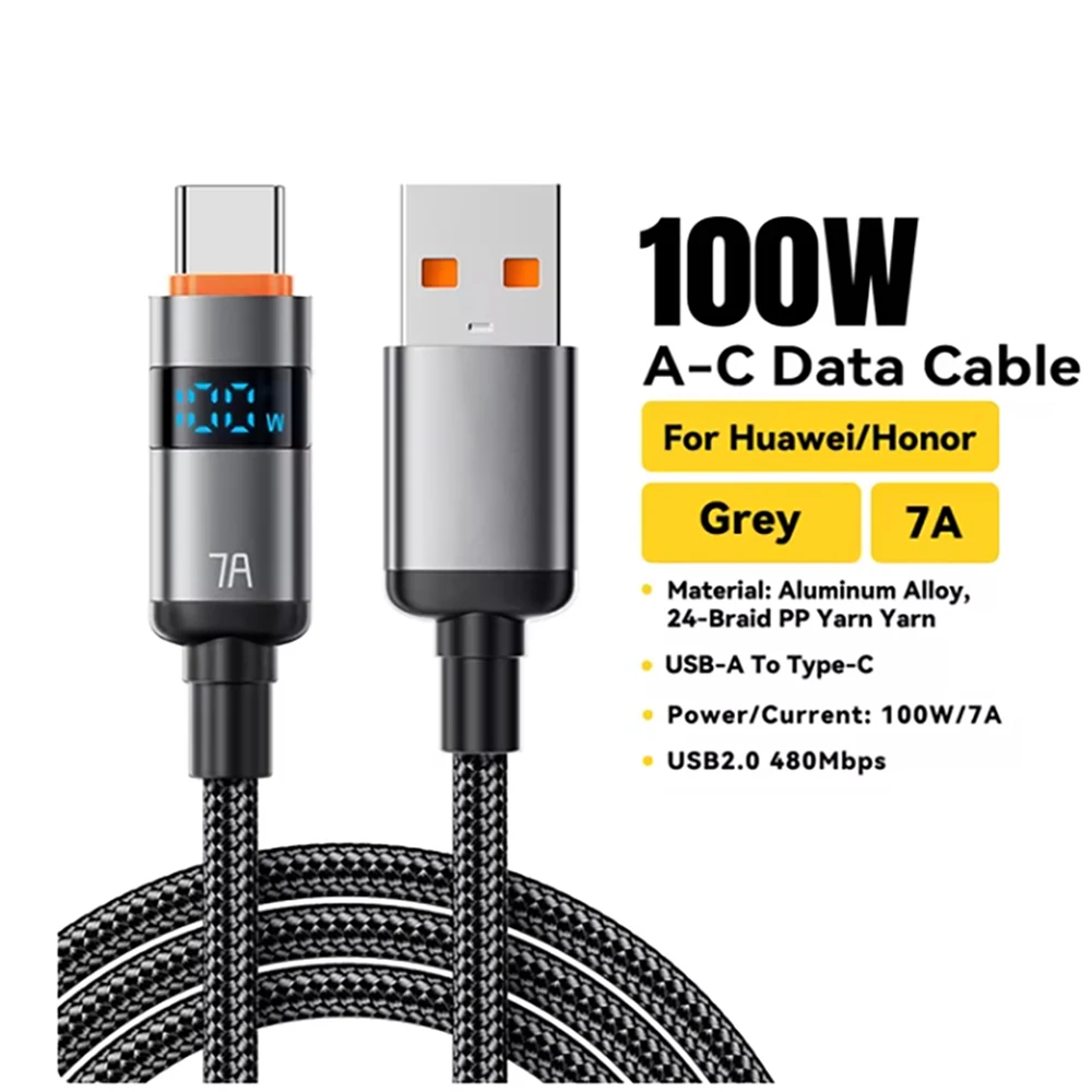 Cargador de carga rápida PD de 100W, Cables de pantalla USB a tipo C, Cable tipo C a tipo C para Huawei, Xiaomi 14, Macbook pro, iPad - imagen 5