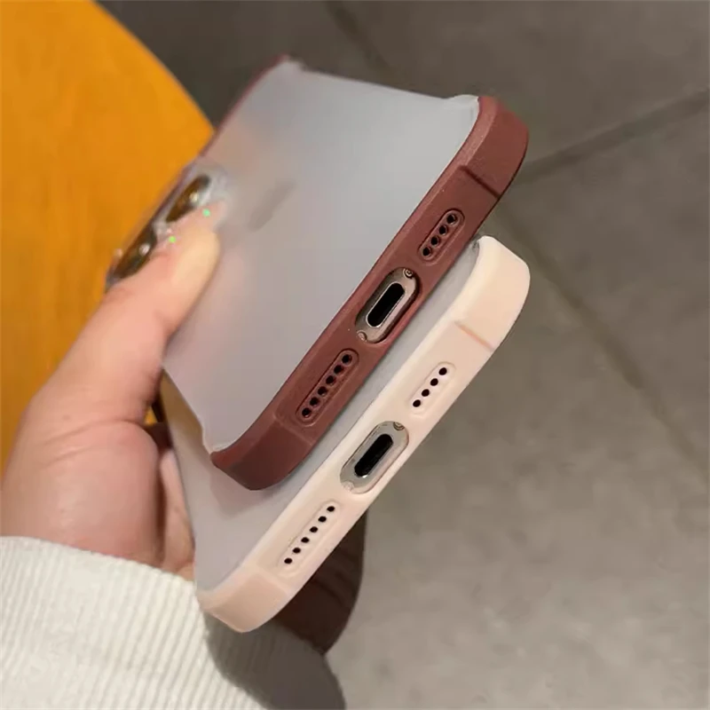 Funda de teléfono transparente mate ultrafina sin marco para iPhone 15Pro 14 13 12 15 Pro Max cubierta trasera translúcida de PC dura a prueba de golpes - imagen 5