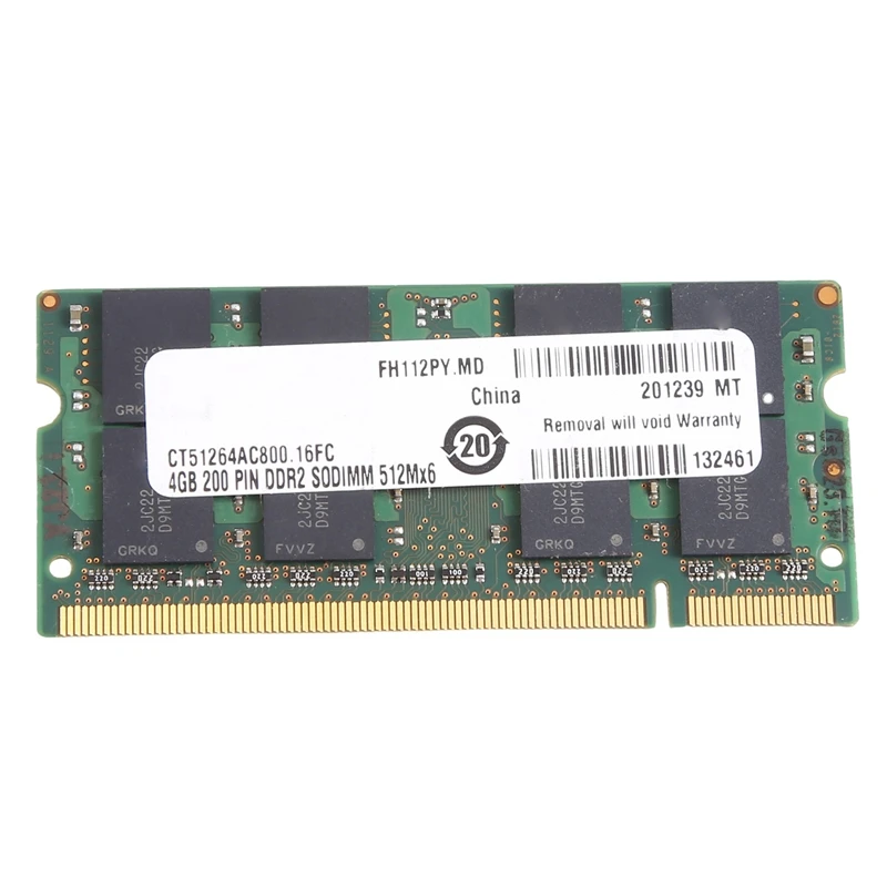 Memoria RAM para ordenador portátil, dispositivo para MT DDR2, 4GB, 800Mhz, PC2, 6400S, 16 Chips, 2RX8, 1,8 V, 200 Pines, SODIMM, fácil de instalar - imagen 5