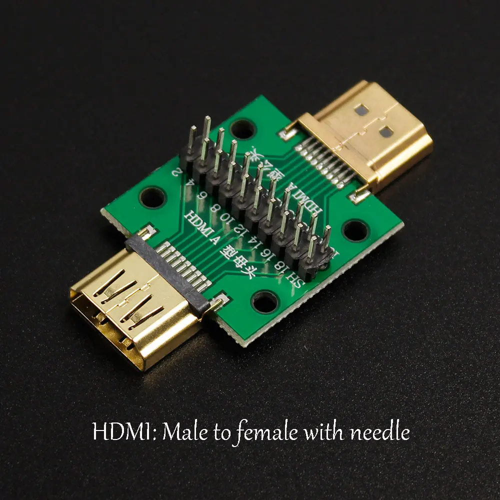 1 Uds. Placa de prueba HDMI macho y hembra Mini conector con placa PCB paso de 2,54mm 19/20pin DP HD A placa adaptadora hembra a macho - imagen 3