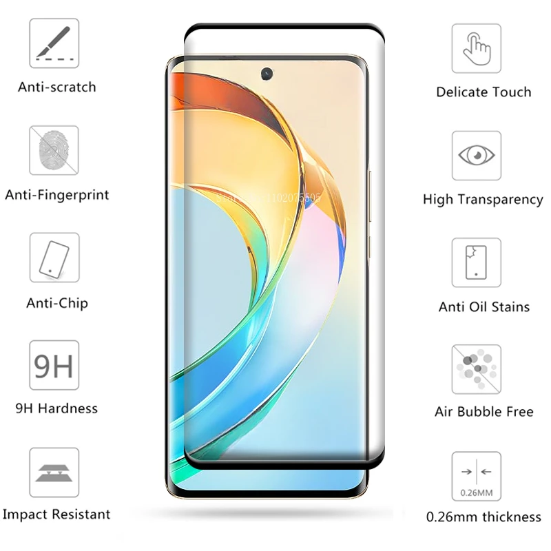 Protector de pantalla de cristal para Huawei, Protector de pantalla para Huawei P40 P30 P20 Mate 20 Lite P Smart Z 2021 Y7 Y6 2019, Huawei Honor 20 10 50 Lite 8X X8, 4 Uds. - imagen 4