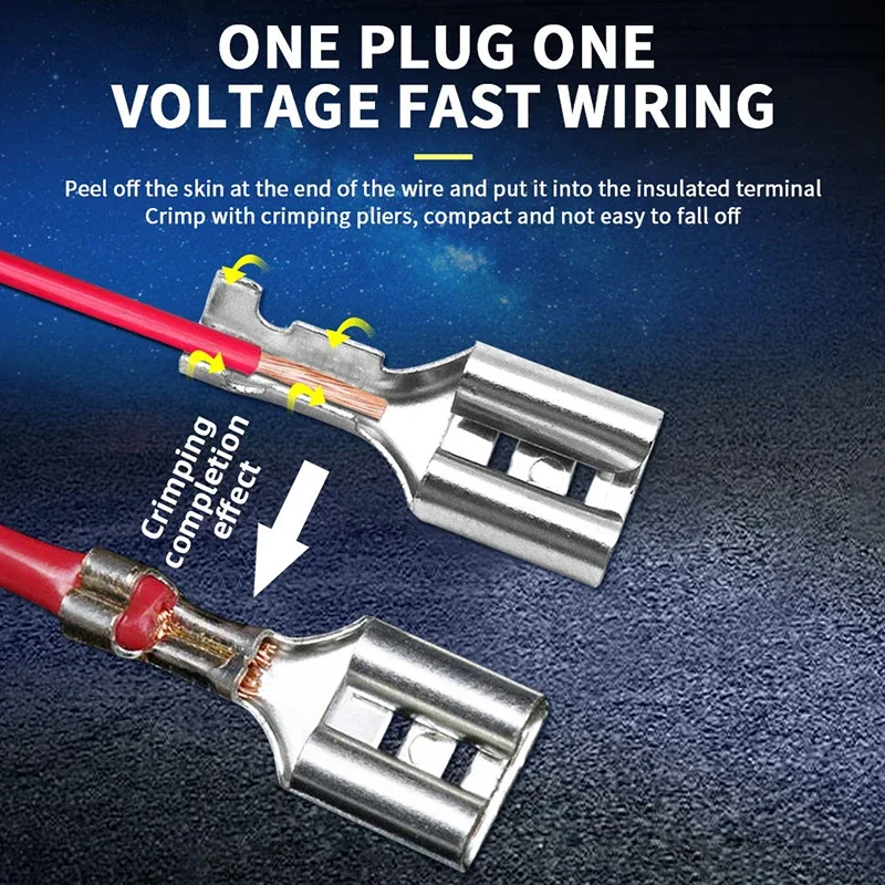 Conector de pala macho y hembra de 6,3mm, Terminal de crimpado de Cable, conector de Cable Fdd1 Fdd2 250, terminales de Cable, 20 piezas - imagen 4