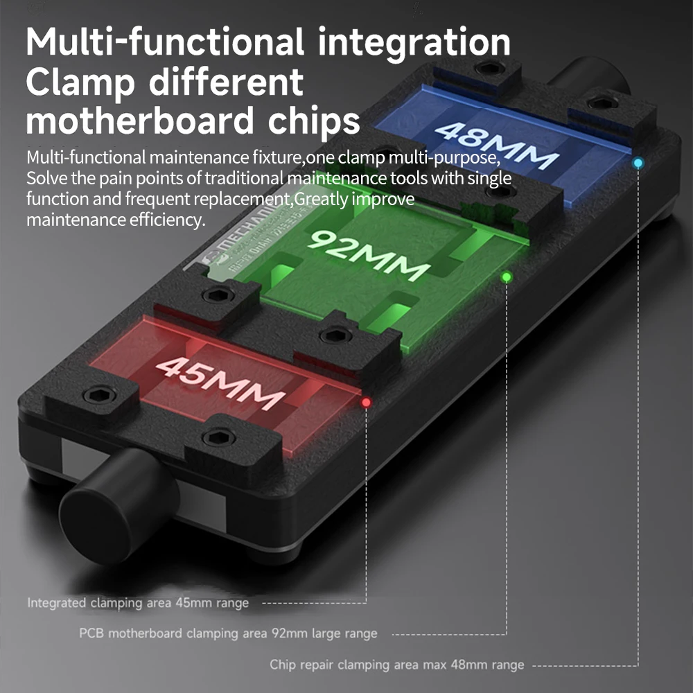 Abrazadera de placa base mecánica ORI AIR de doble eje para teléfono móvil, tableta, placa base, abrazadera de reparación de Chip, herramienta de eliminación de pegamento y estaño - imagen 2