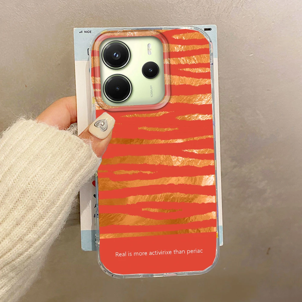  Funda de teléfono Retro con rayas marrones para mujer, funda para Xiaomi Redmi Note 14 13 12 11 11S 10 10S 8 9 Pro 15C 9C 13C 14C A3 A3X 9C A1 15 - imagen 5