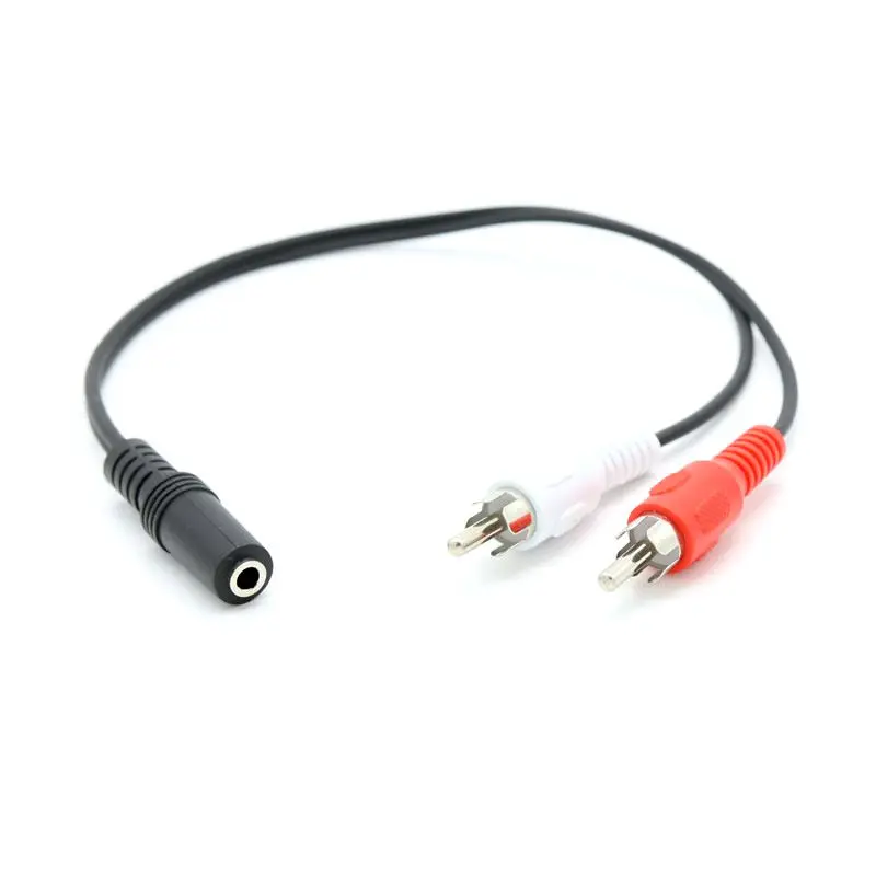 Nuevo conector hembra de Audio estéreo Universal de 3,5mm a 2 enchufes RCA macho a a a auriculares 3,5 Y Cable adaptador - imagen 4