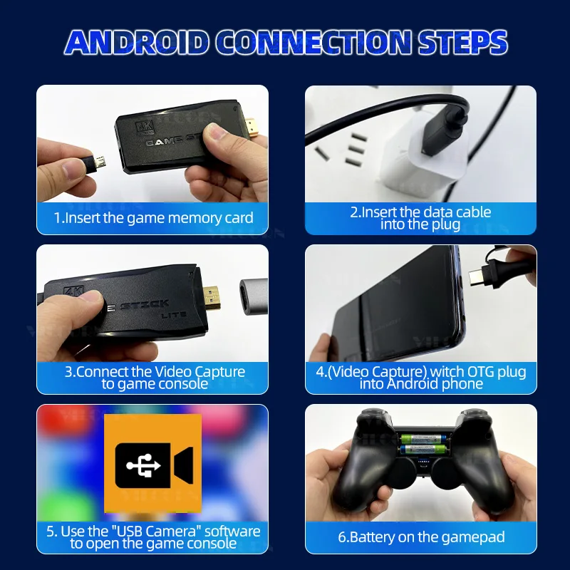 【Salida de teléfono Android opcional】 Consola de videojuegos M8 4K Game Stick para PS1 SNES SEGA MAME 15 Emulator 40000+ de juegos Máquina retro - imagen 2