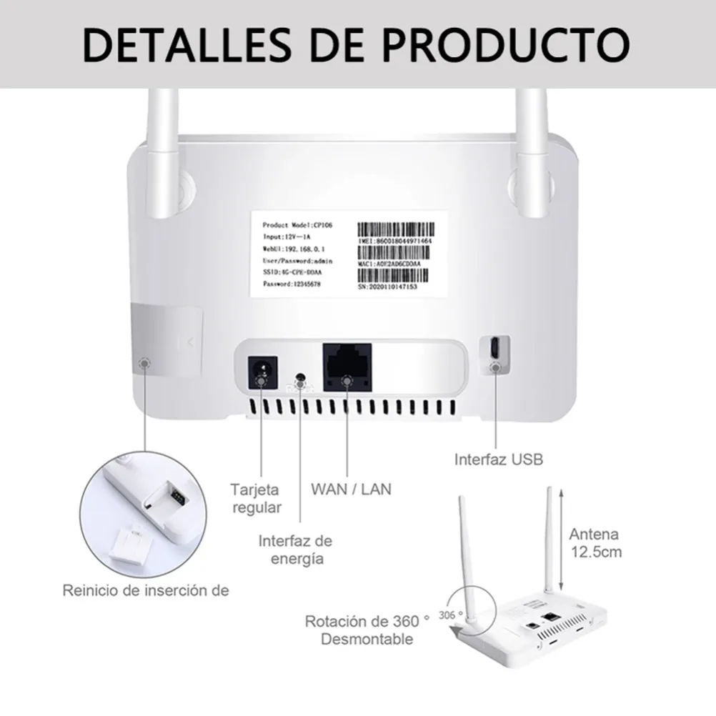VIKEFON-enrutador inalámbrico 4G con ranura para tarjeta Sim, enchufe europeo, enrutador 4G de 300Mbps, módem inalámbrico, antena externa para viajes en casa y trabajo - imagen 4