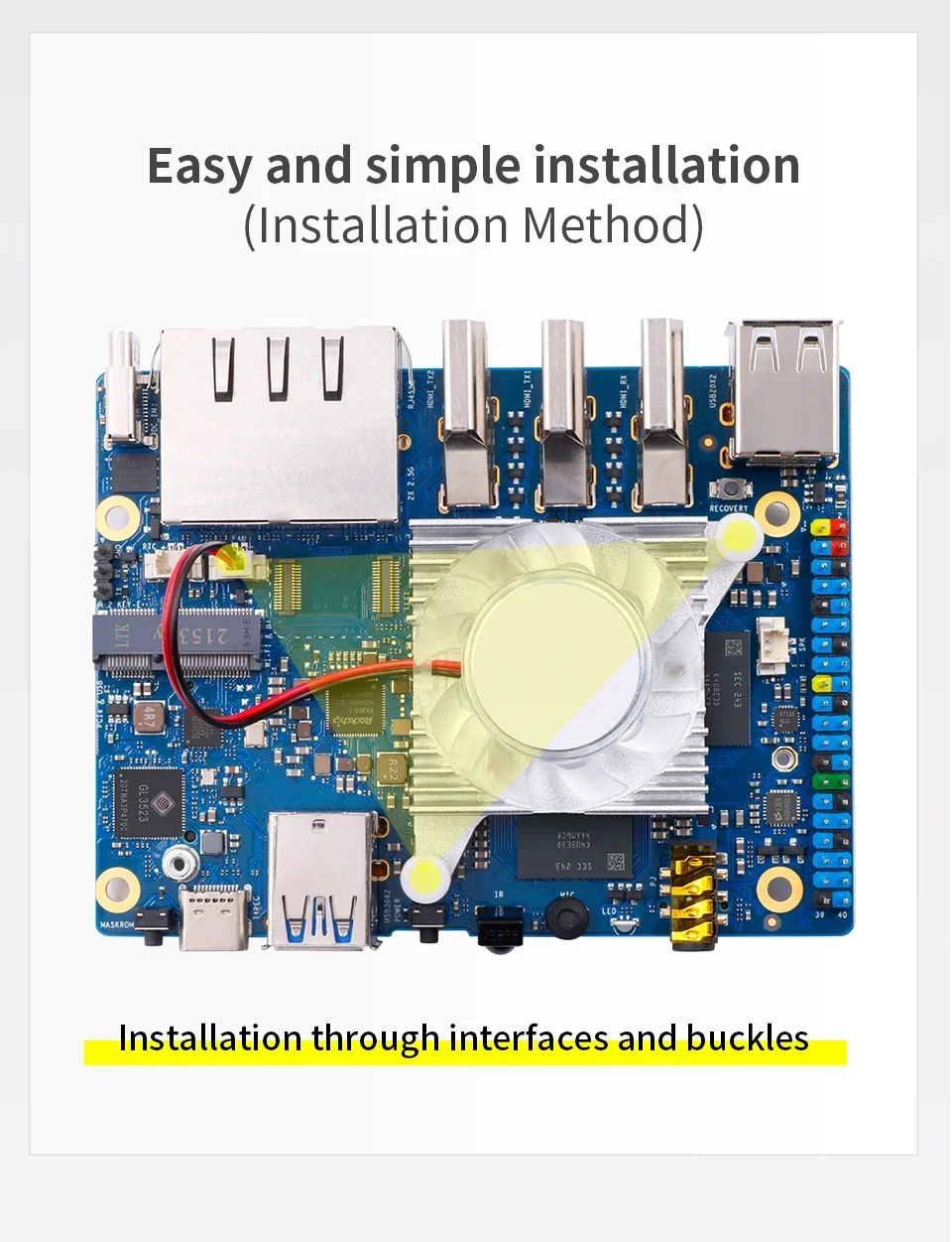 Ventilador de refrigeración de aluminio Orange Pi 5 Plus - imagen 2