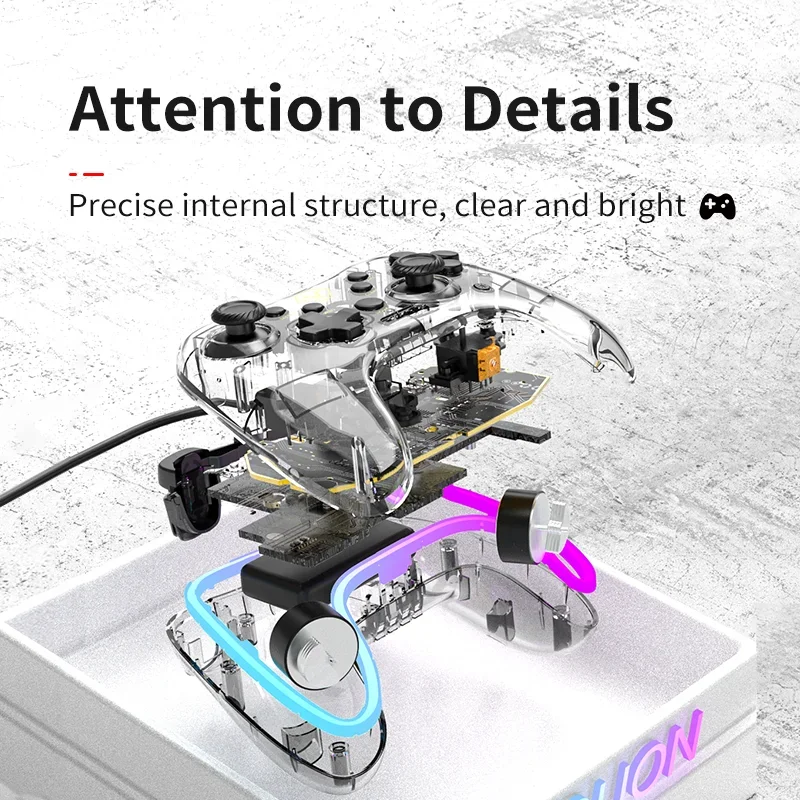 Mando con cable RGB para Nintendo Switch/Switch OLED/Switch Lite/Android/IOS con teclas Turbe, Gamepad con cable para PC - imagen 3