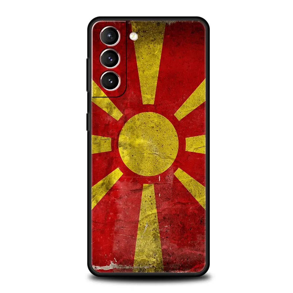 Funda de teléfono con bandera de Macedonia para Samsung Galaxy S25 Edge S24 S23 S22 S20 Ultra S21 FE 5G S10 Plus, funda suave de TPU - imagen 4
