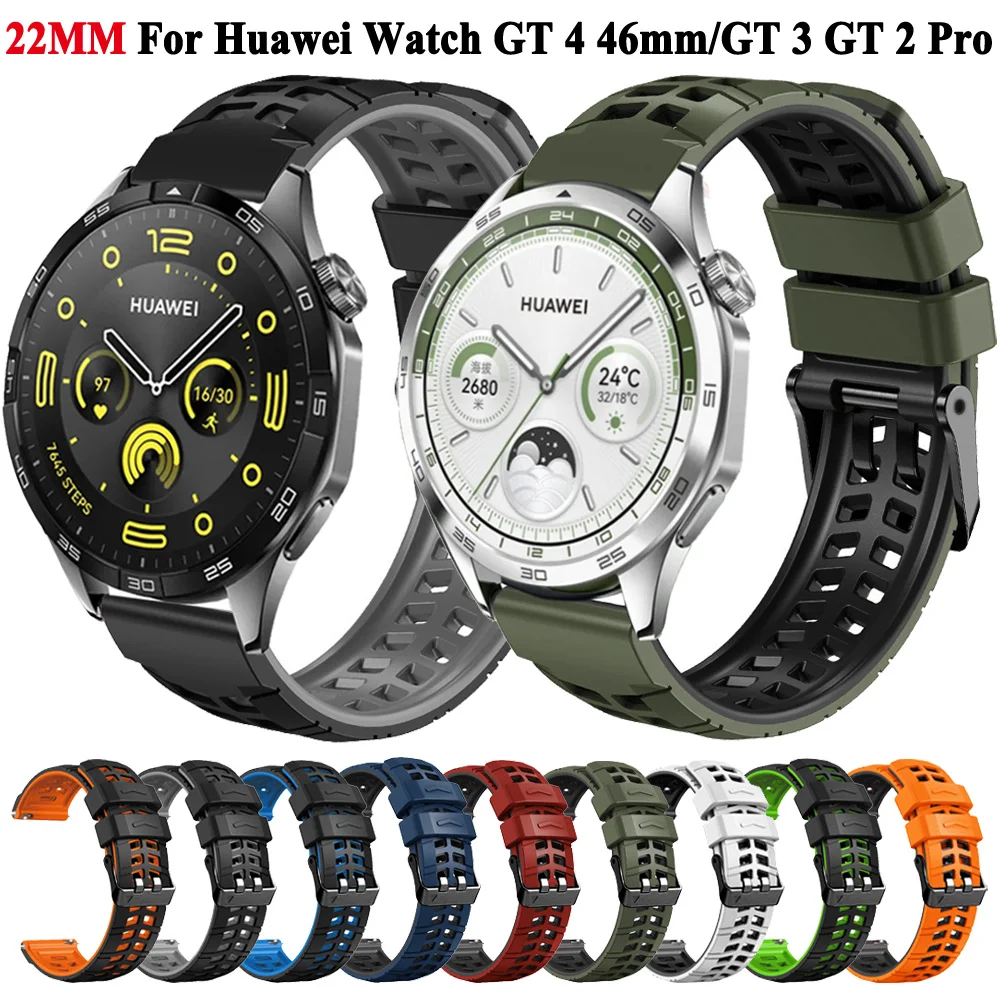 Correa de silicona de repuesto para reloj Huawei GT4/GT3 SE/Pro/2E/GT2, pulsera GT 4 3 2 GT3 Pro de 46mm, 22mm