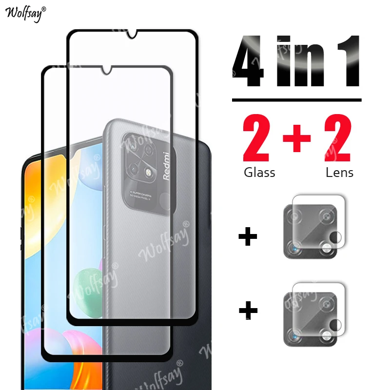 Para Xiaomi Redmi 10C vidrio para Redmi 10C 10 9 9A 9C 9T Note 11 Pro 11S 10S vidrio templado HD película protectora de pantalla para Redmi 10C