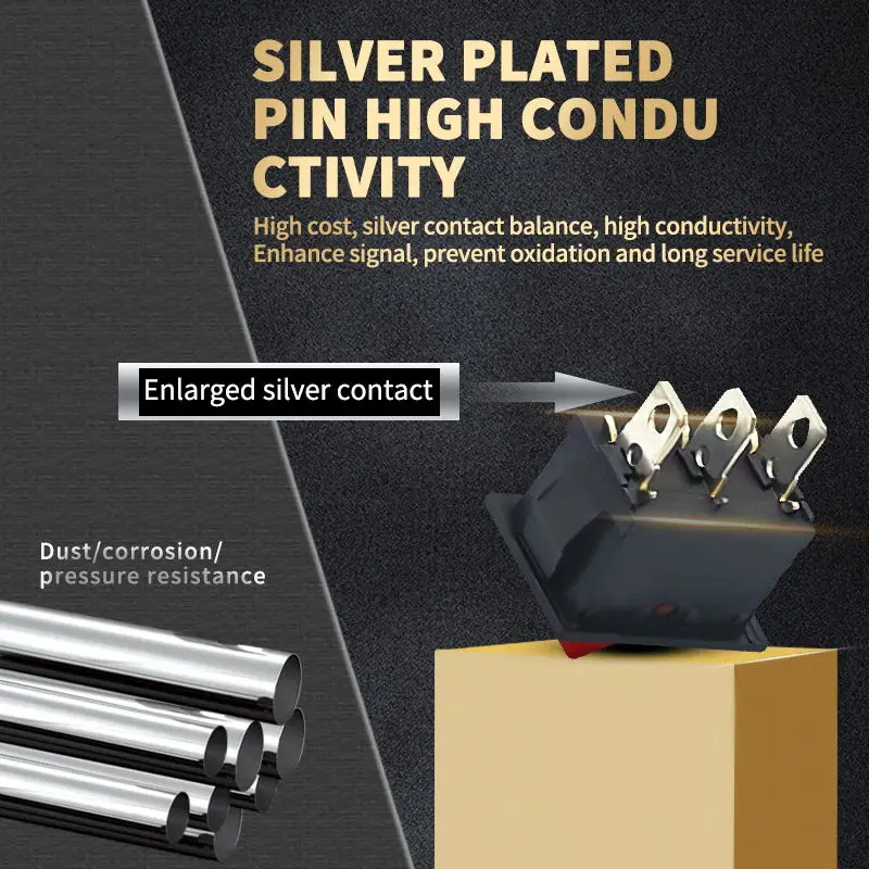 5 uds Kcd1 Kcd3 Mini interruptor basculante interruptor de encendido y apagado 2 pines 3 pines 6A/250V 10A/125V posición interruptor basculante de barco negro - imagen 5