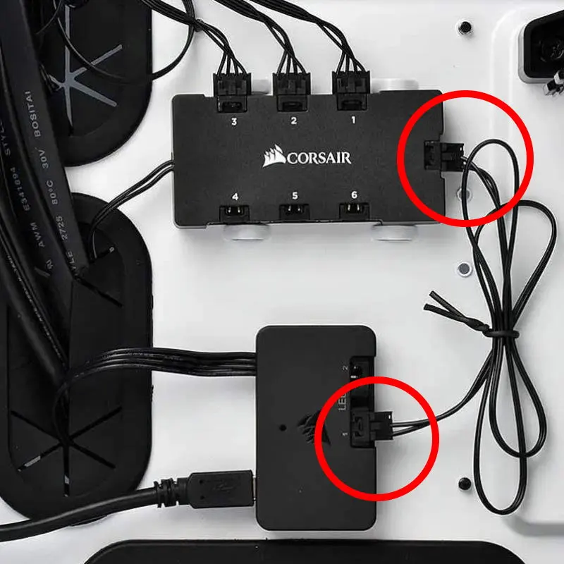 Corsair Lighting Node Pro y Commander Pro RGB Hub Cable adaptador con funda 22awg Corsair Hub Converter-50cm - imagen 4