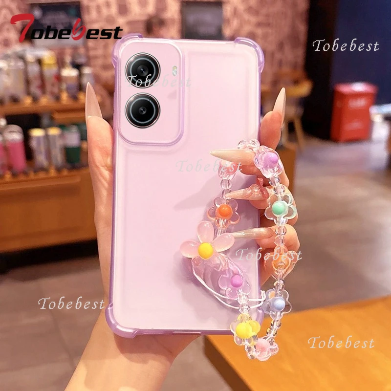 Funda de pulsera de flores a prueba de golpes con Airbag para Xiaomi Poco X7 X6 Redmi Turbo 4 3 Pro A5 A3 funda de silicona - imagen 5