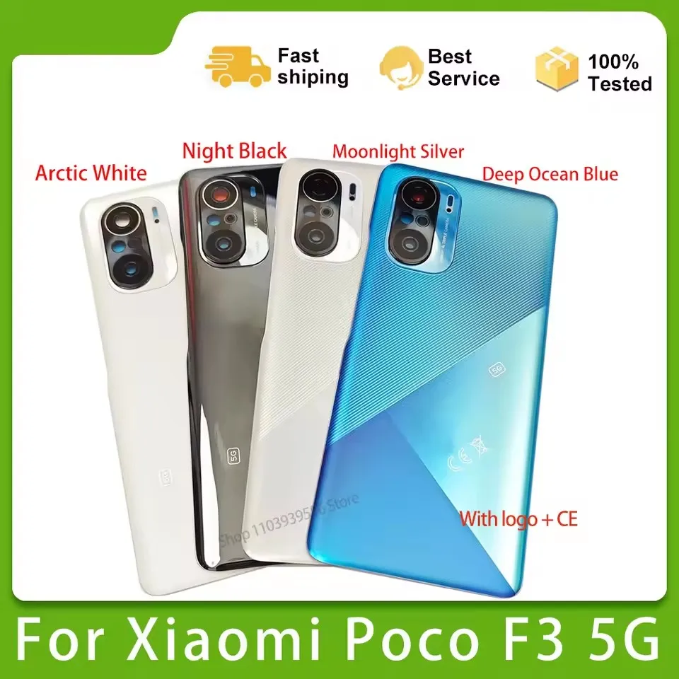 OEM Poco F3 OEM cubierta trasera de cristal de alta calidad para Xiaomi Poco F3, caja de batería de repuesto para puerta trasera, cubierta de carcasa trasera