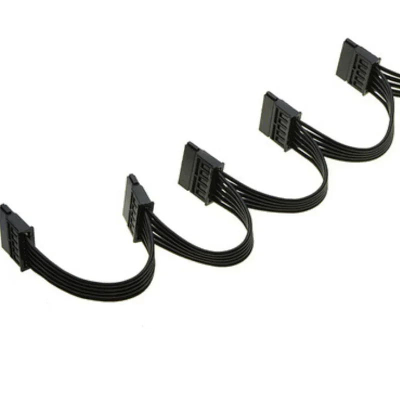 Cable de alimentación de 1 a 5, 30 pulgadas, 15 pines hembra a 4 pines macho, IDE Molex a Cable de alimentación SATA de 5 puertos y 15 pines para disco duro - imagen 5