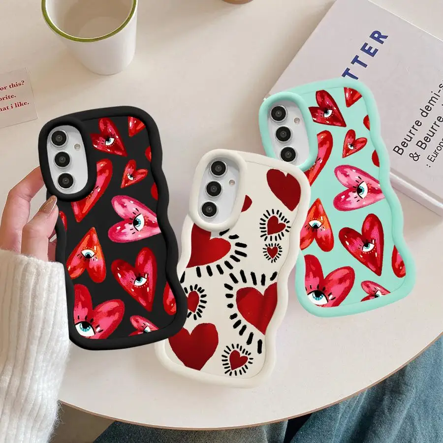 Funda para Samsung Galaxy A13 A36 A14 A16 A33 A35 A12 A26 A34 A15 A21s A11 funda suave para teléfono Love Eye Art
