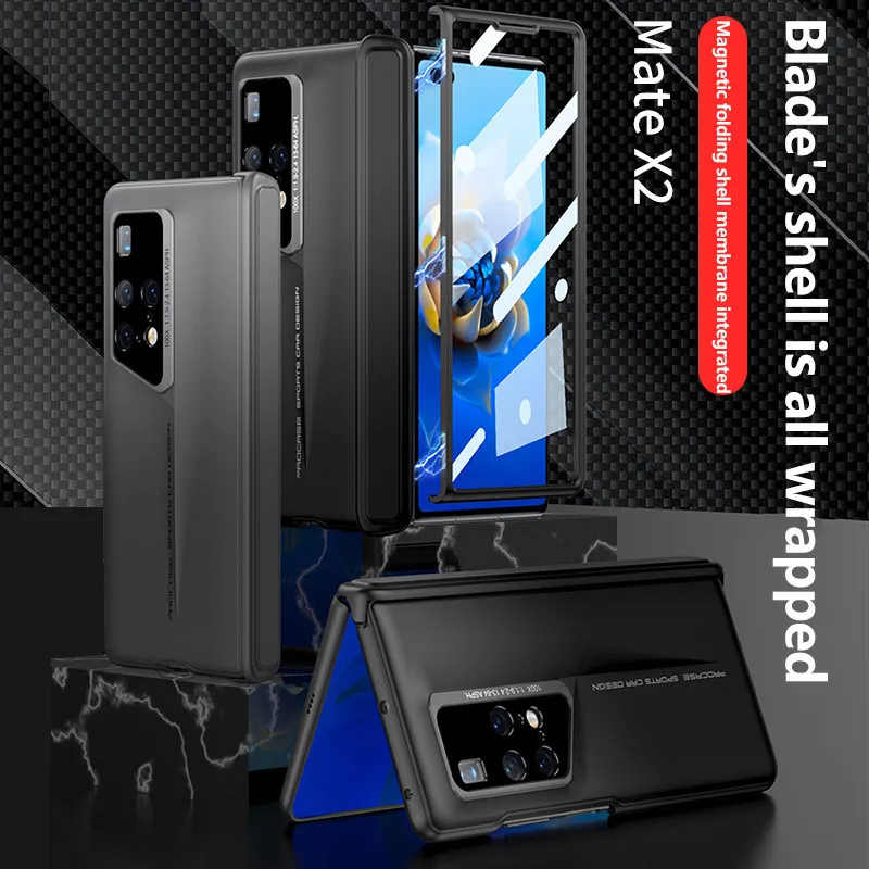Funda rígida ultrafina para Huawei Mate X2, carcasa integrada, membrana antigolpes, vidrio de pantalla exterior, cubierta a prueba de golpes - imagen 2
