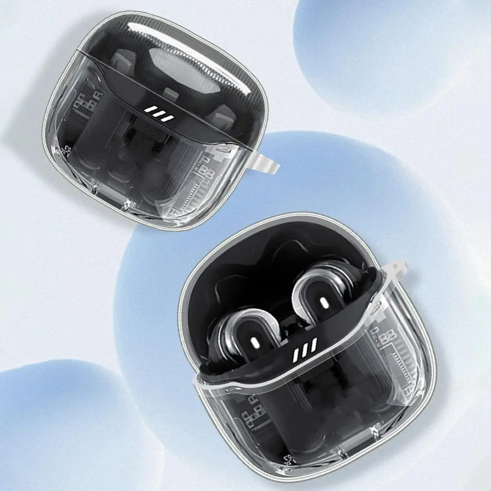 Funda para auriculares JBL TUNE FLEX2, funda protectora transparente de TPU para auriculares Bluetooth, carcasa de goma suave, funda protectora anticaída