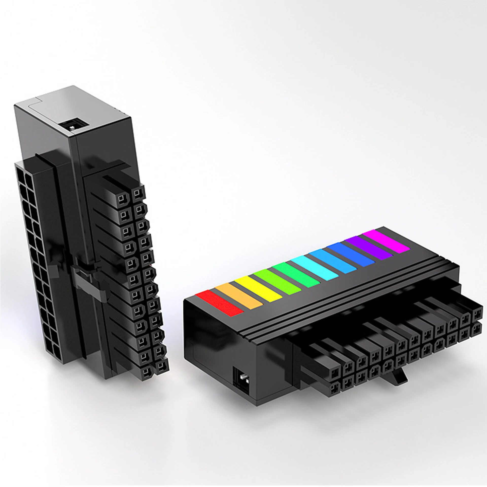JUMPEAK Ordenador ATX 24PIN 90 Grados Adaptador Enchufe ARGB Sync Ángulo Derecho Fuente de Alimentación Conector Modular - imagen 5