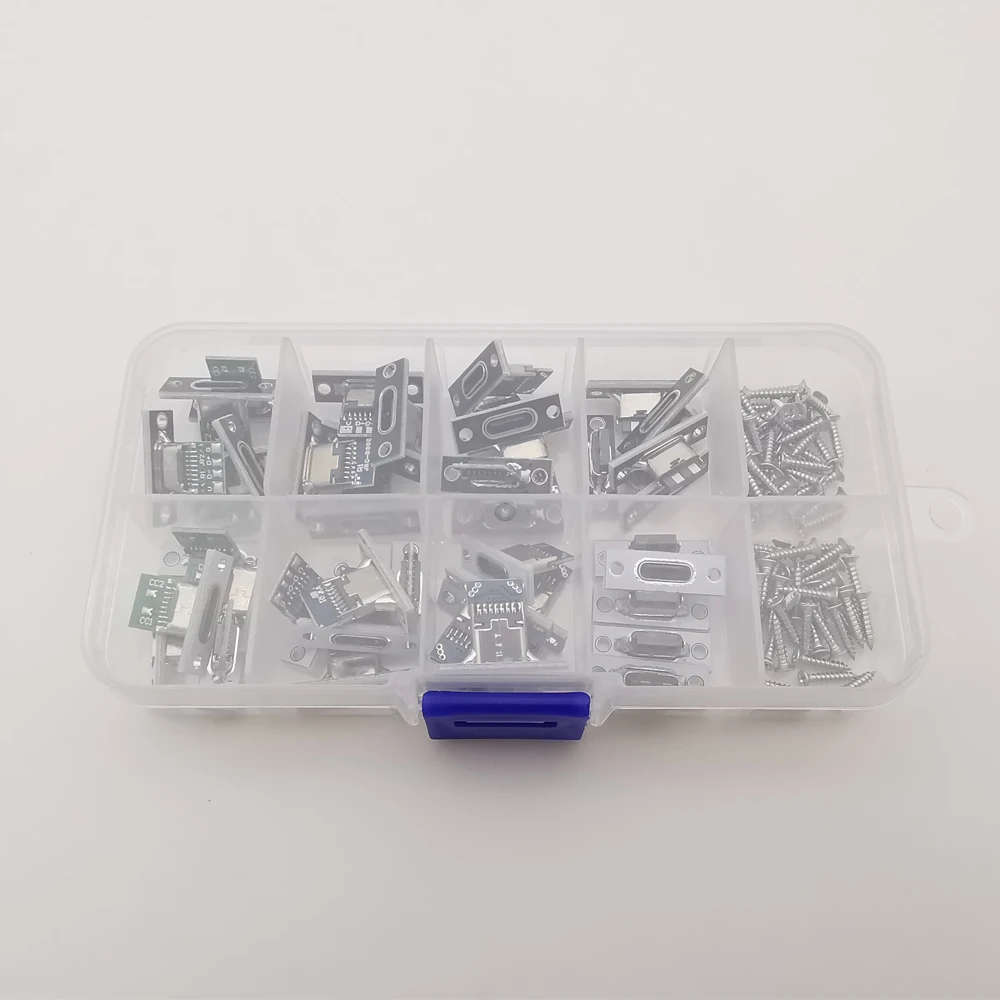 40 Uds. Enchufes USB 3,1 tipo C con placa de fijación de montaje de tornillo 2 pines 4 pines 6 pines puerto de carga hembra hacia adelante y hacia atrás DIY - imagen 3