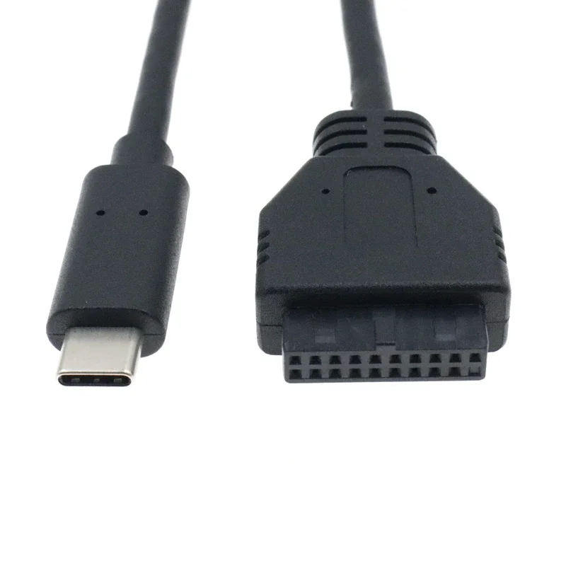 Cable de panel frontal USB3.0 de 70cm, Cable de datos USB 3.1 de 19 pines y 20 pines a tipo c, utilizado para adaptador de disco duro móvil del chasis de la computadora - imagen 2