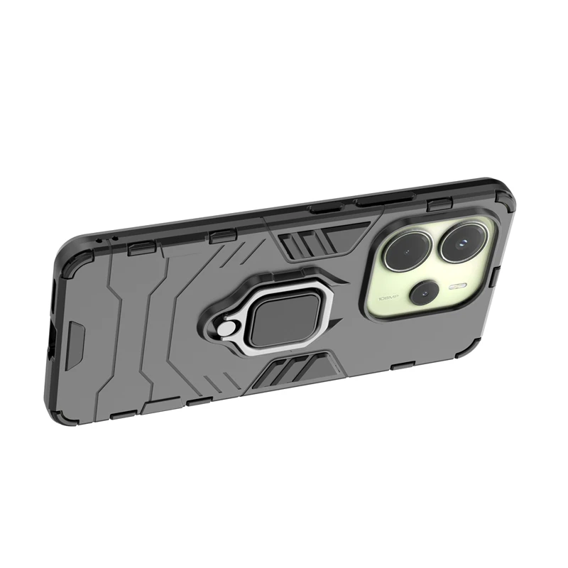 Para Xiaomi Redmi Note 14 funda Redmi Note 14 funda armadura silicona anillo de dedo soporte a prueba de golpes Protector de teléfono Redmi Note 14 funda - imagen 2