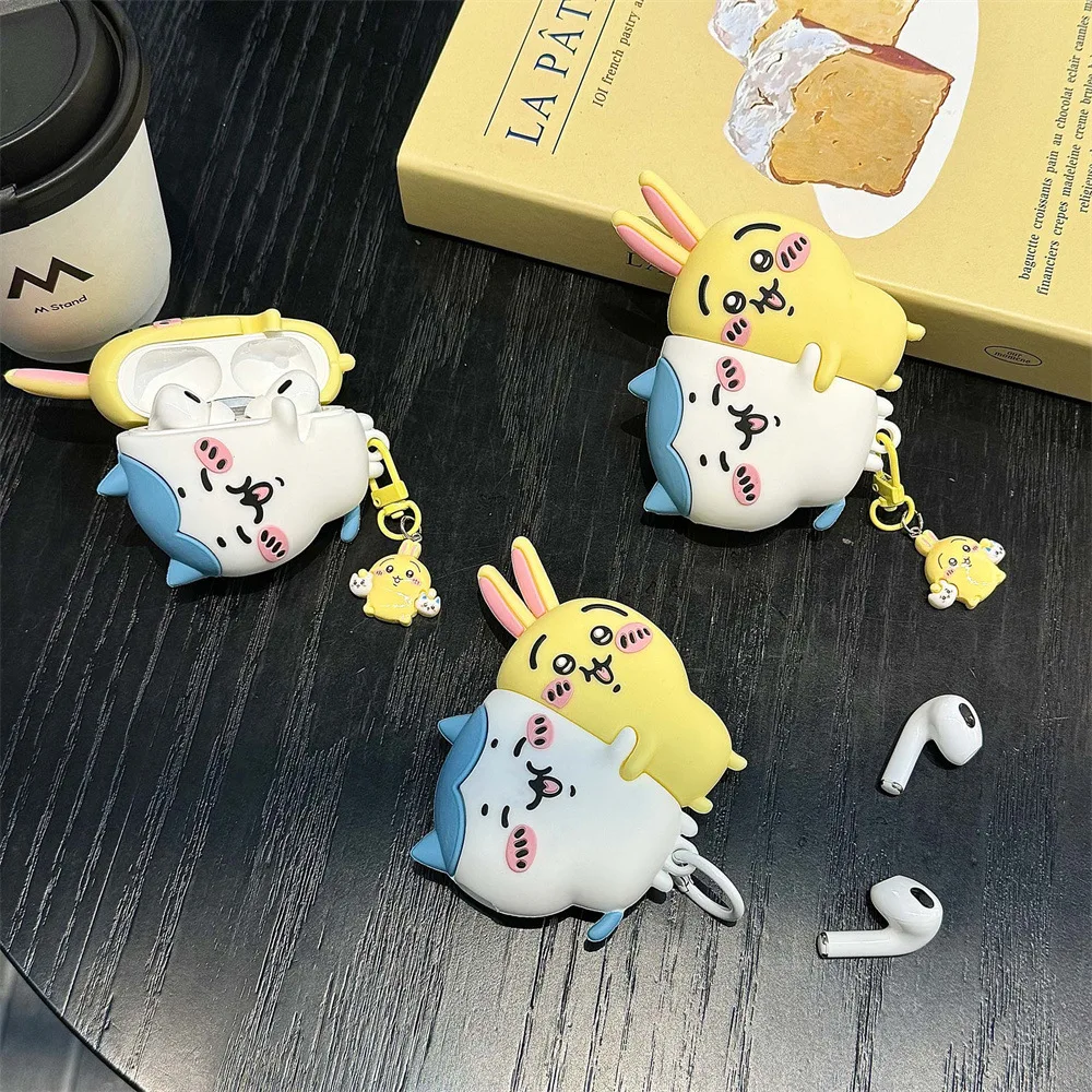 Funda Chiikawa Hug para Airpods Pro 2, Funda protectora de silicona con dibujos animados 3D para auriculares Airpods 4, Funda para niños