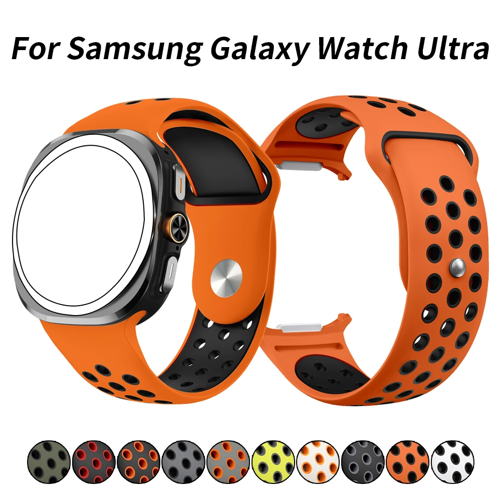Correa deportiva de silicona de dos tonos para Samsung Galaxy Watch Ultra, pulsera transpirable Ultra de 47mm