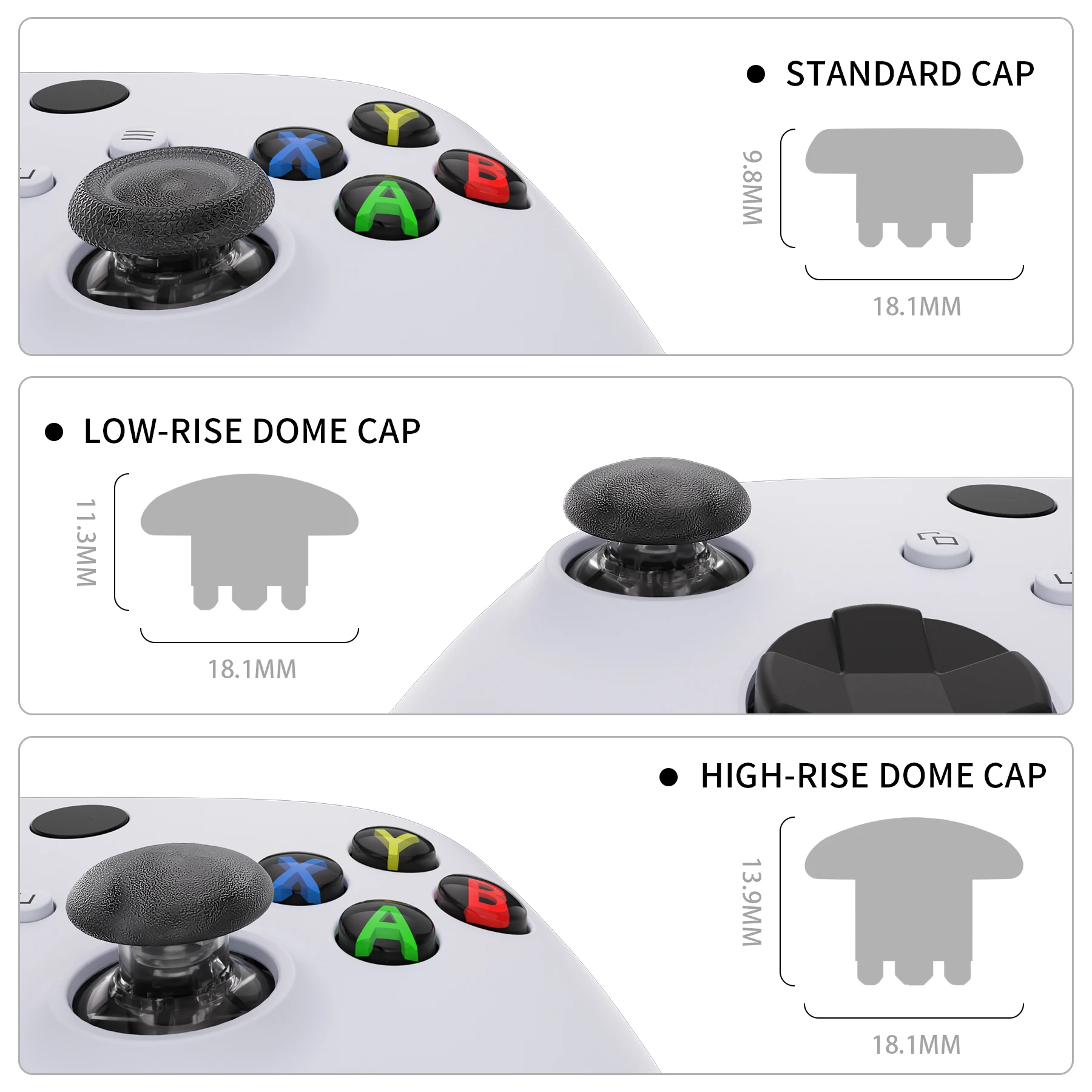 Thumbsticks intercambiables eXtremeRate para controlador Xbox Core, Xbox One S/X, Xbox Elite V1, palo intercambiable para NS Pro - imagen 3