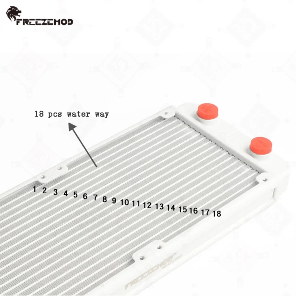 Radiador de aluminio FREEZEMOD, rosca G1/4, junta verde de 10mm, 18 canales para instalación de ventilador de 12cm, PC MOD, refrigeración por agua 120/240/360 - imagen 5