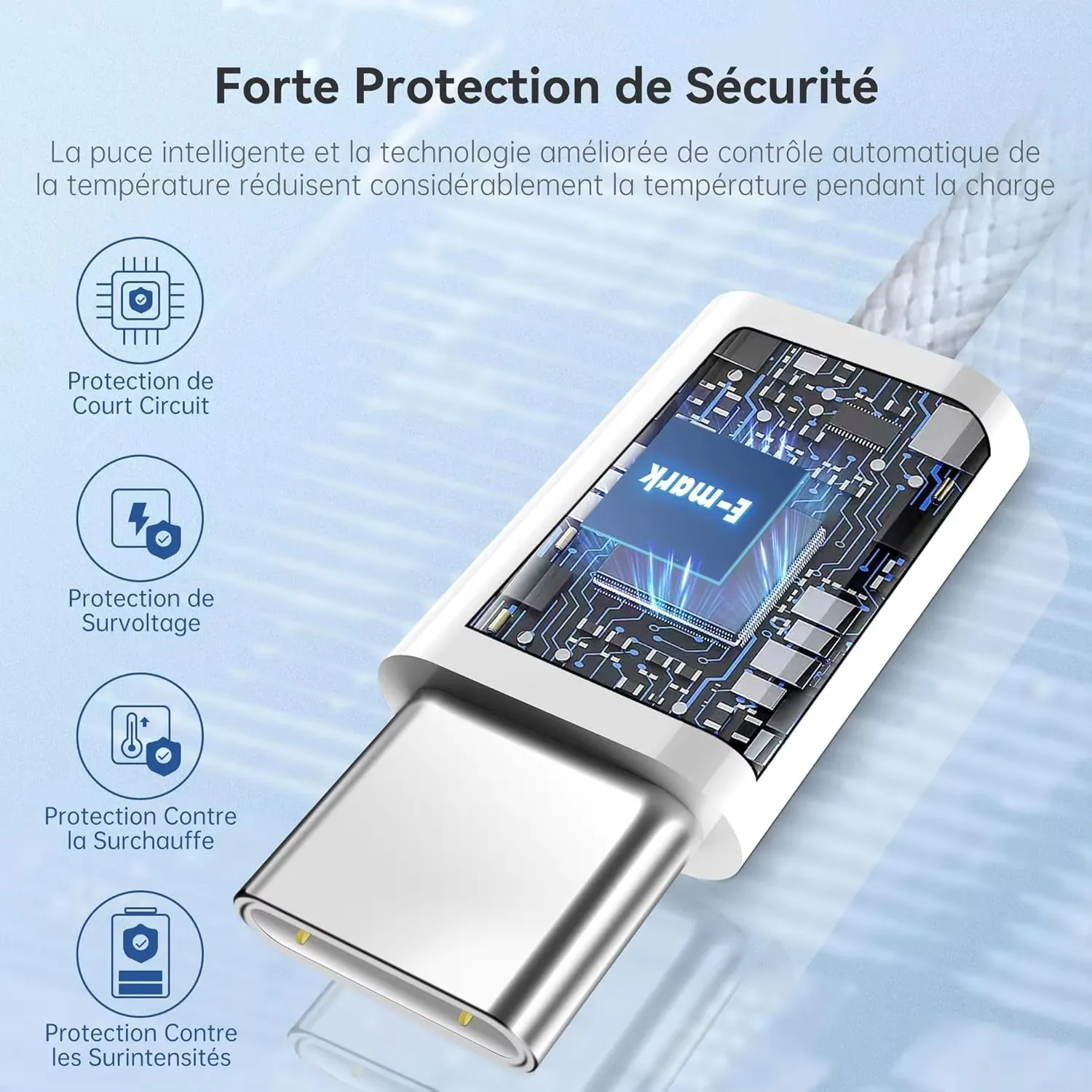 Cable de carga rápida PD USB-C a USB-C de 60W para iPhone 15 16 Pro Max 15 16 Plus 16e Samsung S23 S24 S25 A35 A36 A54 A55 A56 Moto H - imagen 4