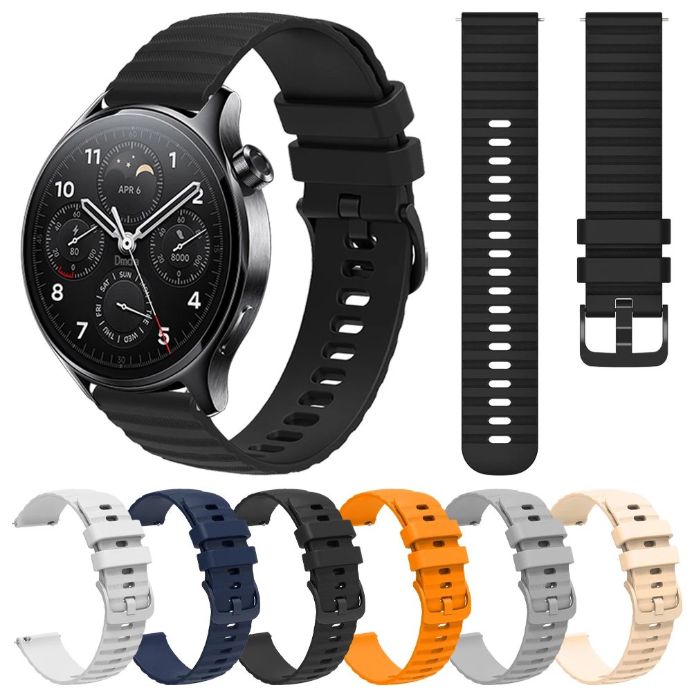 Correa de silicona suave de 22mm para Xiaomi Watch S4, pulsera deportiva para Mi Watch 2 Pro/S3 S2 46mm S1, pulsera de repuesto activa