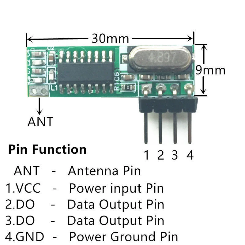 Módulo transmisor receptor RF superheterodino de 433 Mhz, controles remotos de 433Mhz para Arduino uno, módulo inalámbrico, Kits Diy - imagen 3