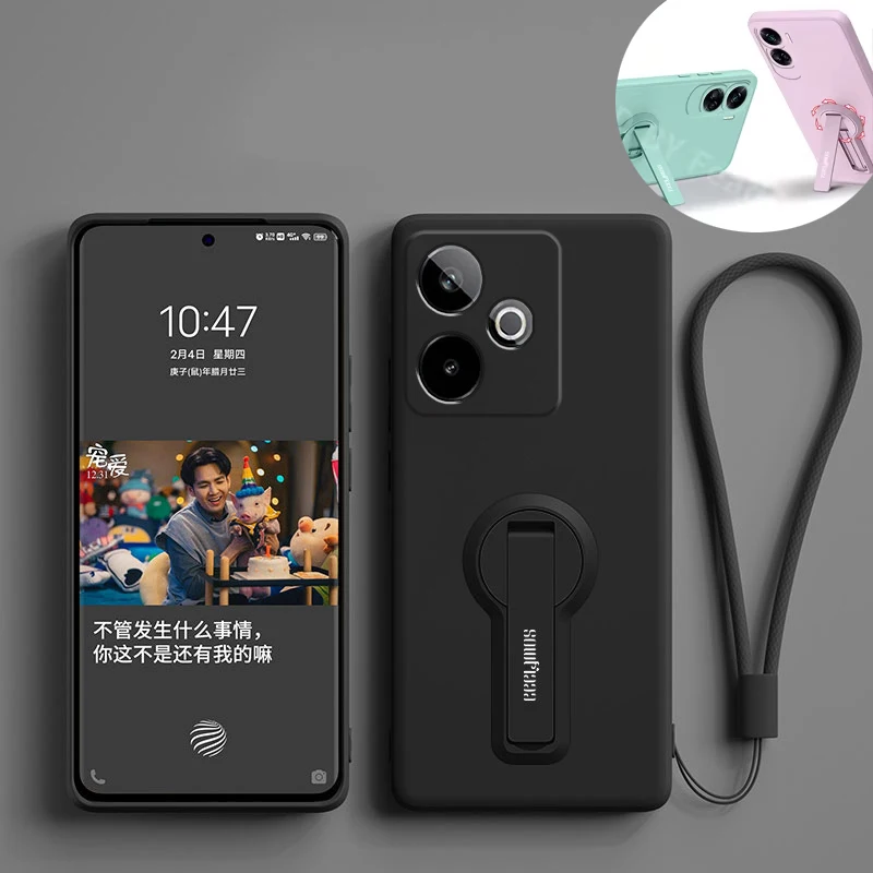 Funda de teléfono para Realme GT7 RealmeGT7 7T, funda protectora de silicona, soporte de cubierta suave con película protectora de pantalla