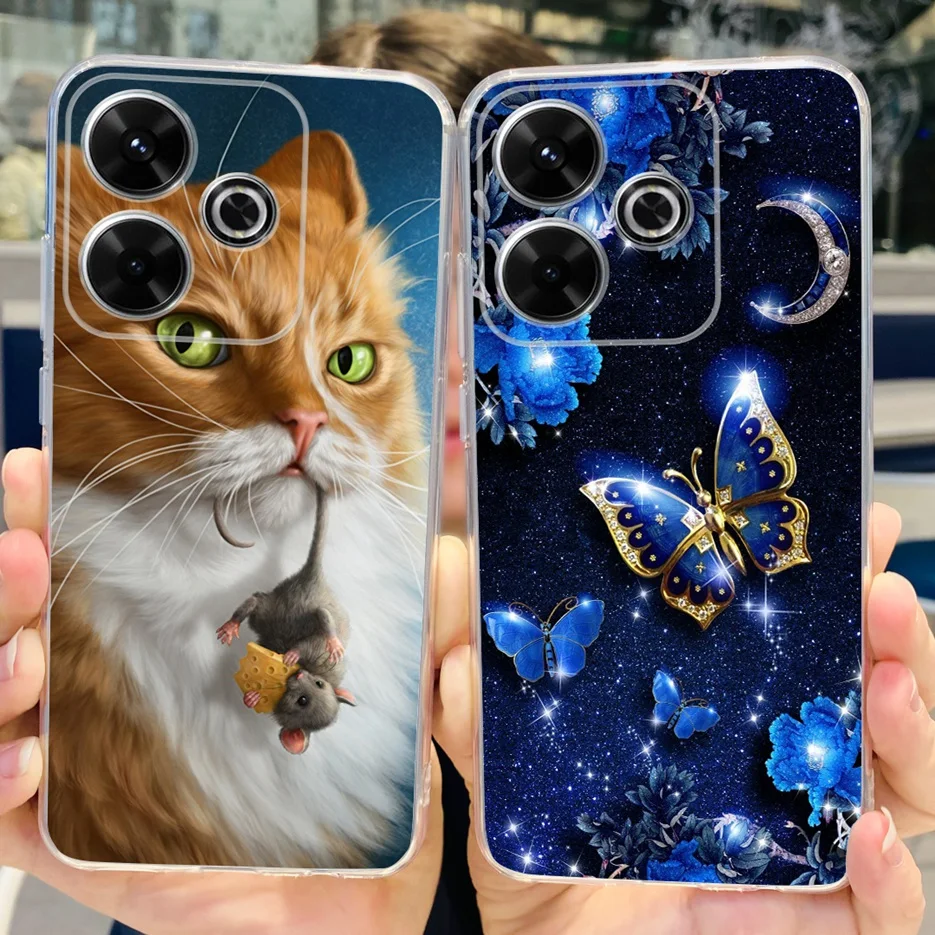 Para Xiaomi Poco M6 Pro 5G funda lindo gato mariposa cubierta pintada funda de teléfono de silicona suave para Xiaomi Poco M6 Pro PocoM6 4G parachoques - imagen 5
