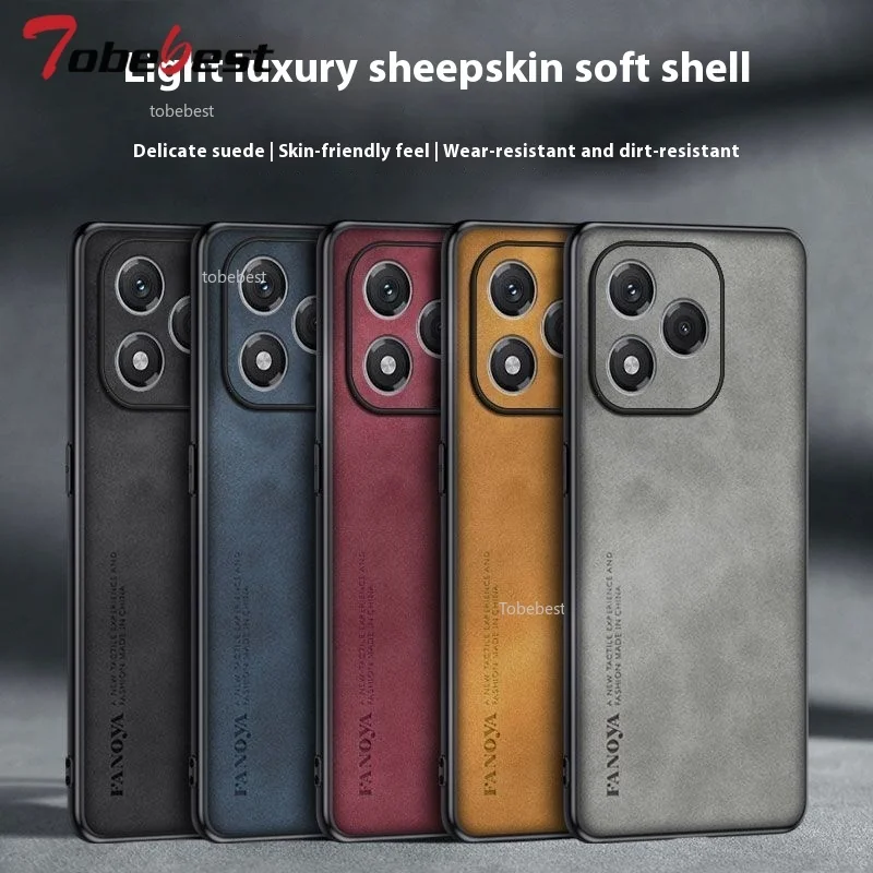 Funda de piel de oveja de lujo para Huawei Honor 400 Lite 300 Ultra 200 100 90 80 70 60 Pro, funda trasera Retro de negocios - imagen 2