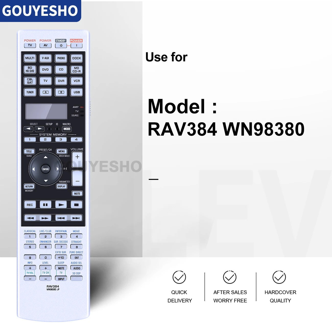 Mando a distancia para Yamaha TV, Receptor AV, RAV384, WN98380, JP, RAV386, RAV389, nuevo - imagen 4