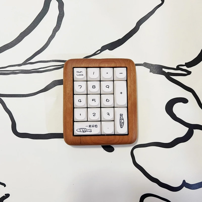 Kit de teclado personalizado Lucky Boy, Kit de madera de cerezo, almohadilla Digital de 17 teclas, teclado mecánico intercambiable en caliente con cable/Bluetooth - imagen 2