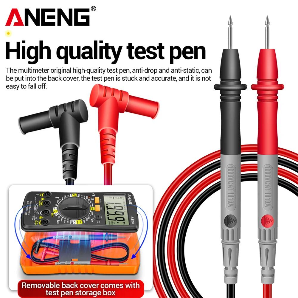 Multímetro Digital, probador de almacenamiento ultrafino de 0,6 pulgadas ANENG SZ08, voltímetro automático de mano, herramienta de medición sin contacto de resistencia - imagen 5