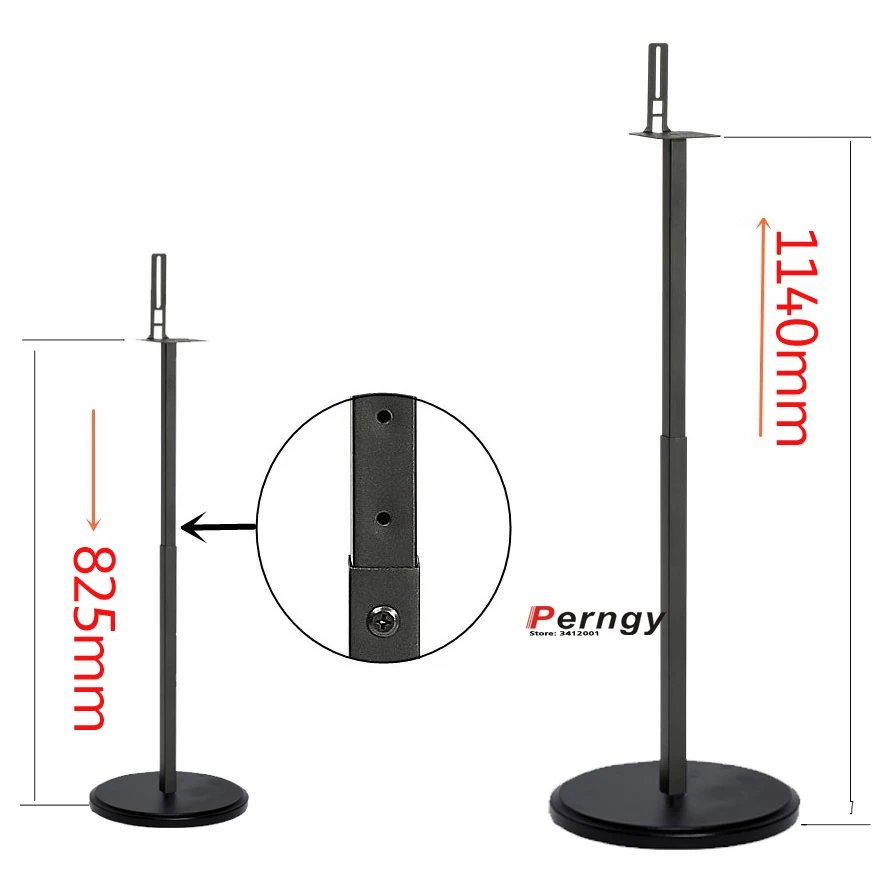 Soporte Suelo Altavoz Columna Redonda Ajustable 82-114cm - imagen 4
