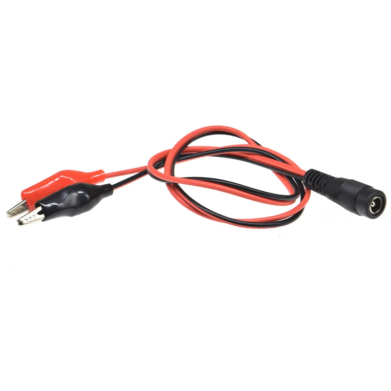 Conector Jack macho/hembra CC, pinzas de cocodrilo, Cable de alimentación de 12V a 2 pinzas de cocodrilo conectadas, voltaje 5,5x2,1mm - imagen 3