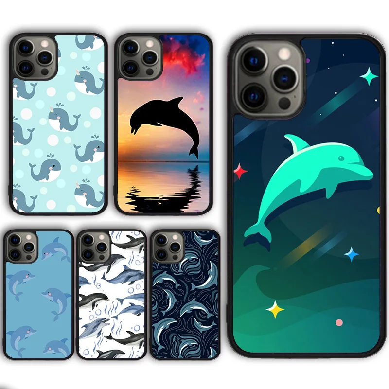 Funda de teléfono con diseño de delfín para iPhone 17 Air 15 13 Pro Max 16 14 Plus 11 12 Apple max