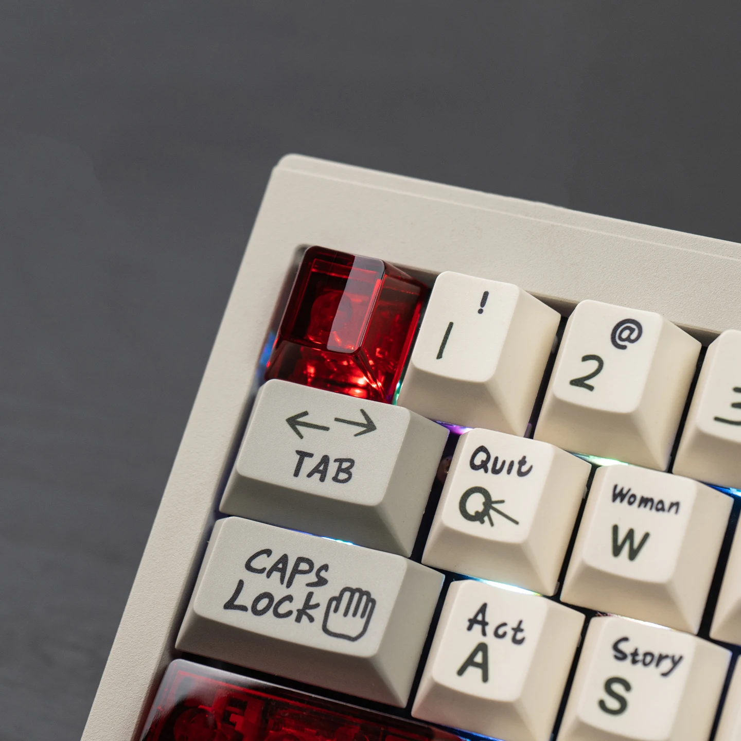 Tecla transparente roja, 10 teclas, perfil de cereza, tecla de PC, barra espacial 6.25U ESC, tecla de cambio de entrada, tecla personalizada para teclado mecánico - imagen 3