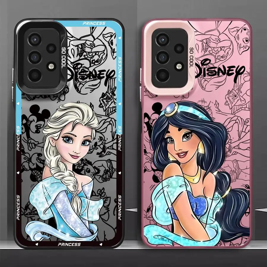 Funda de teléfono de princesa de Disney para Samsung Galaxy A15 A16 A23 A32 A72 4G 5G A22 A25 A34 A35 A52s A53 A54 A55 A73 5G A24 A51 A71 4G