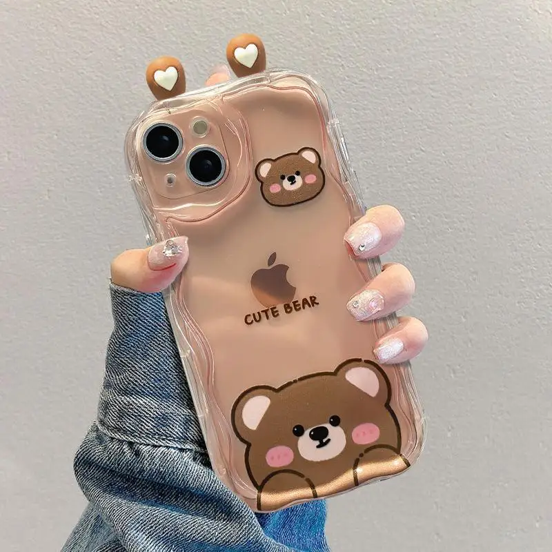 Funda 3D con orejas de gato, ojos de rana, bonito animal tímido para Samsung Galaxy S25 Plus S23 S24 Ultra FE A56 A16 A36 A55 A35 A54 A53 A15 A26 5G - imagen 5