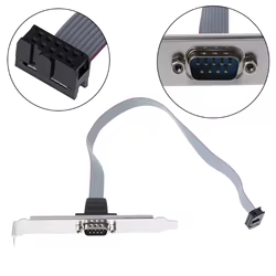 Placa Puerto COM DB9 RS232 9 Pines con Cable Cinta y Soporte